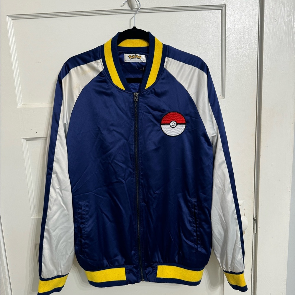 Satin Pikachu Pokémon Bomber Jacket - Size Large - Great Condition